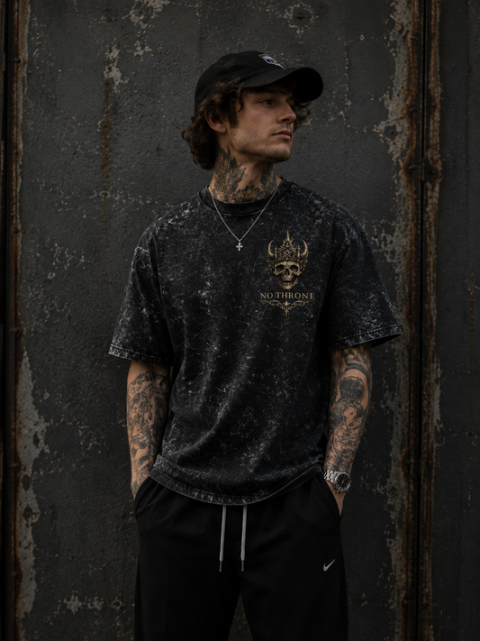 No Throne™ Oversized Acid Wash Tee