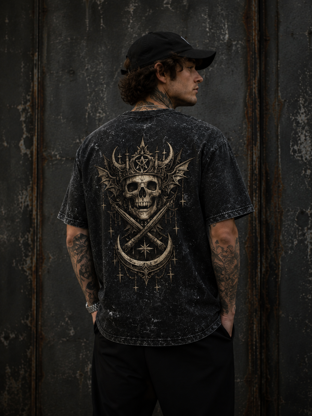 No Throne™ Oversized Acid Wash Tee