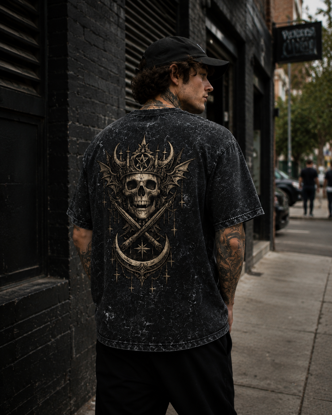 No Throne™ Oversized Acid Wash Tee