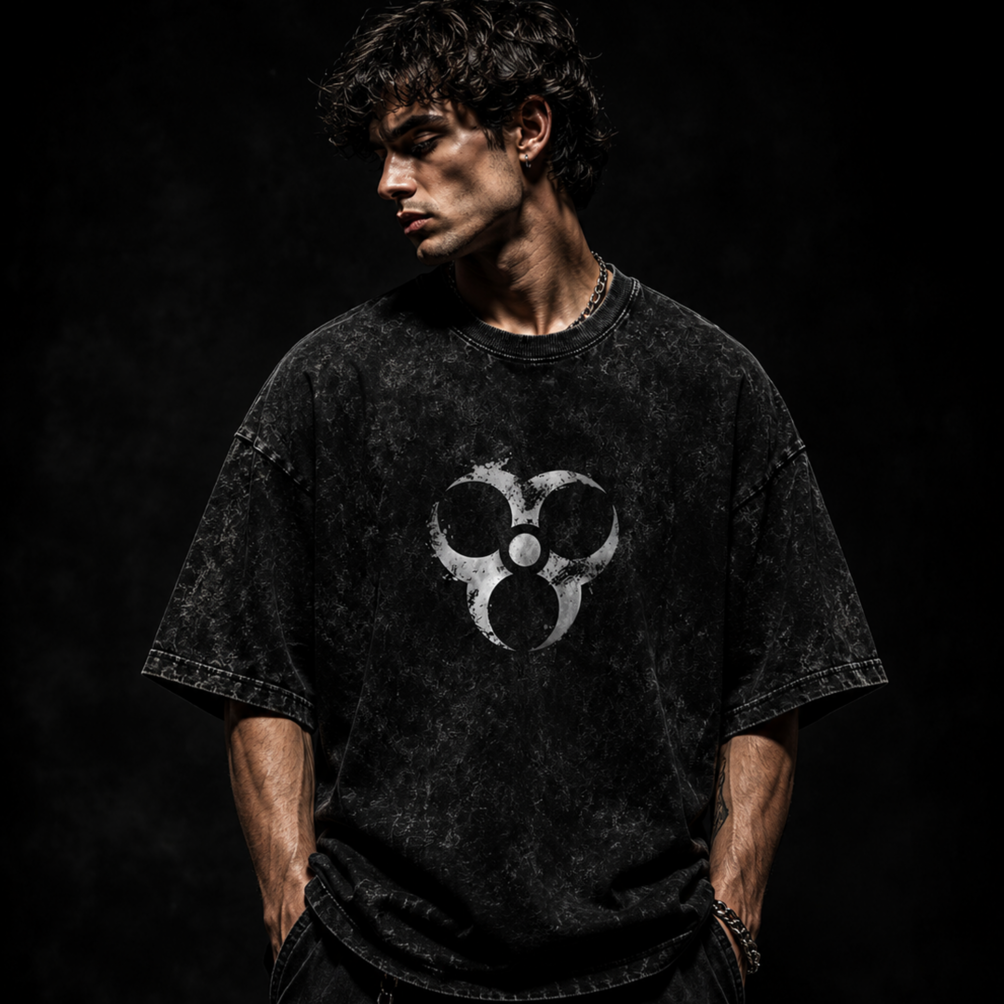 Grunge Bio Symbol Oversized T-Shirt