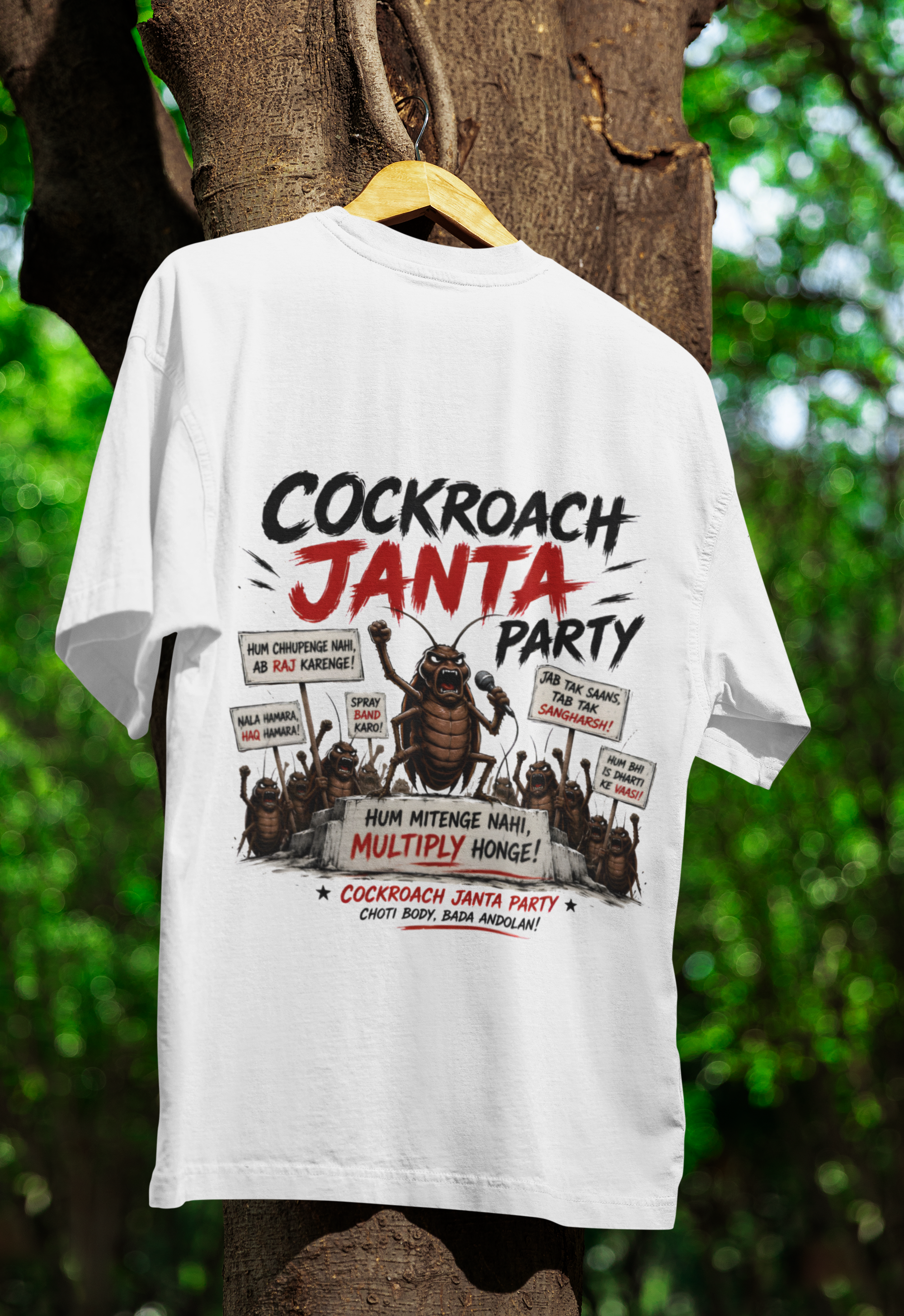 Cockroach Revolution – White Protest Edition T-Shirt
